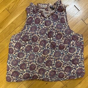 J. Crew Linen Floral Blouse